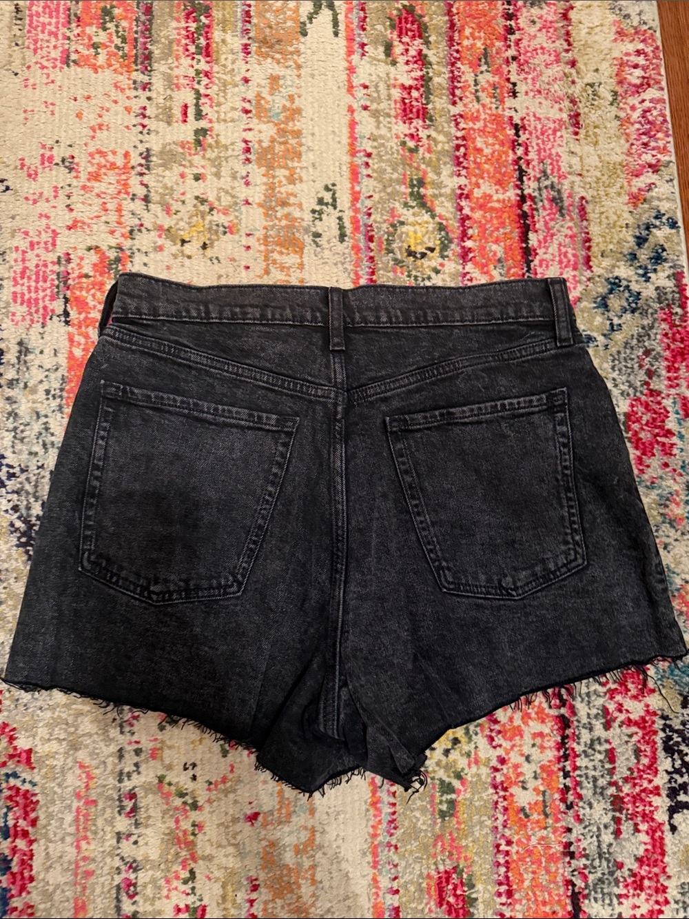 Two Old Navy Sky-Hi A-Line Women's Black and Dark Blue Denim Shorts - Picture 6 of 8
